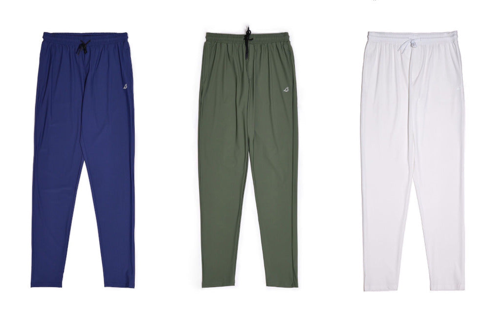 BL Tall TR Pants in Indigo Blue, Olive, and White