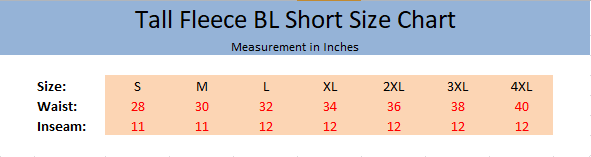 Tall Fleece BL Shorts