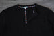 Black Long Sleeve Henley for Tall Men